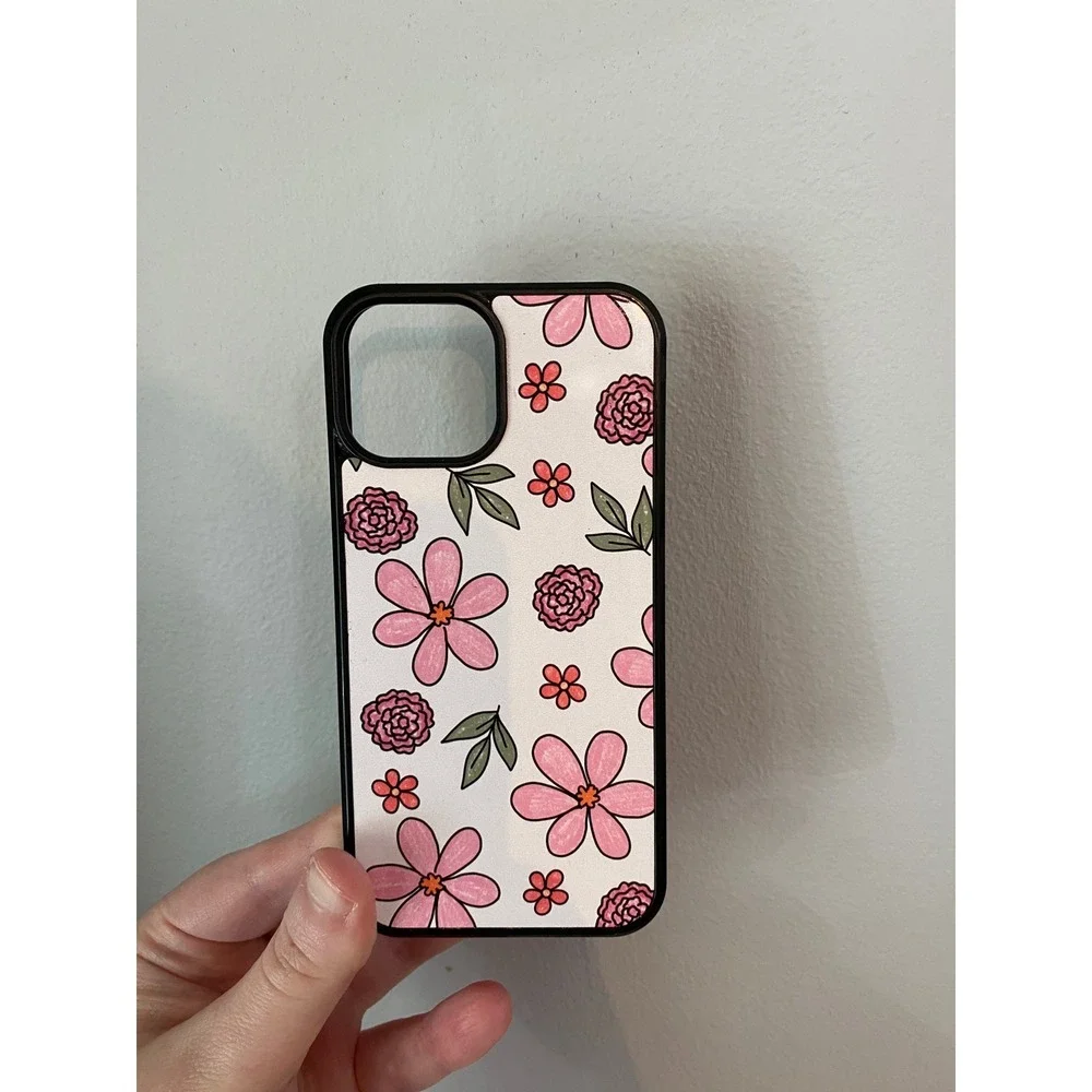 Unbranded Phone Case iPhone 13 Mini Pink Floral Retro Daisy Bumper Case